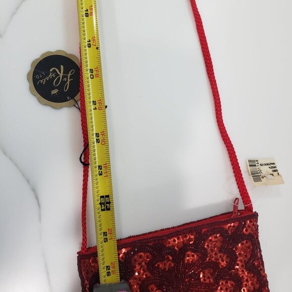 VTG Handmade Beaded Sequins Handbag Evening Red Flapper Formal Event Party NWT - Picture 12 of 12